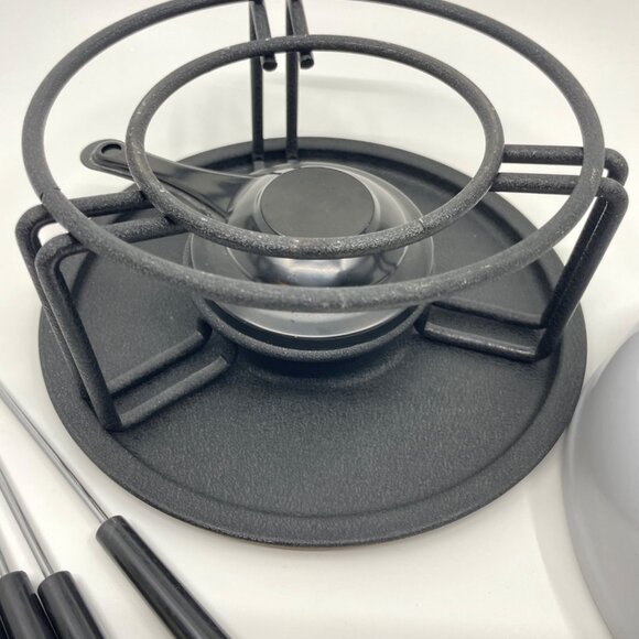 Emile Henri Fondue Pot White Ceramic Fuel Style - Picture 4 of 9